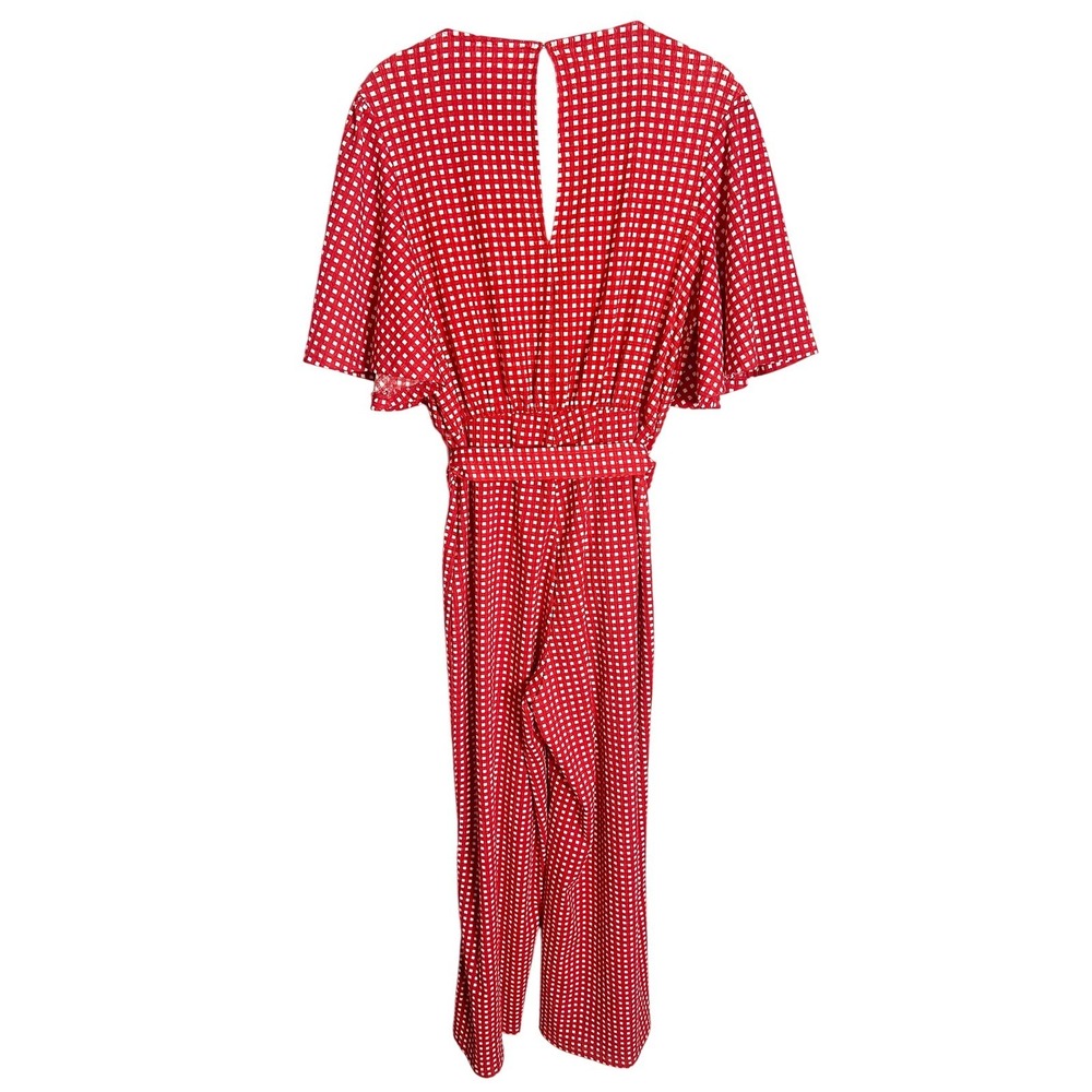 Anthropologie Ett:twa Margaret Jumpsuit Size 2 Red White Check Gingham - Picture 9 of 9
